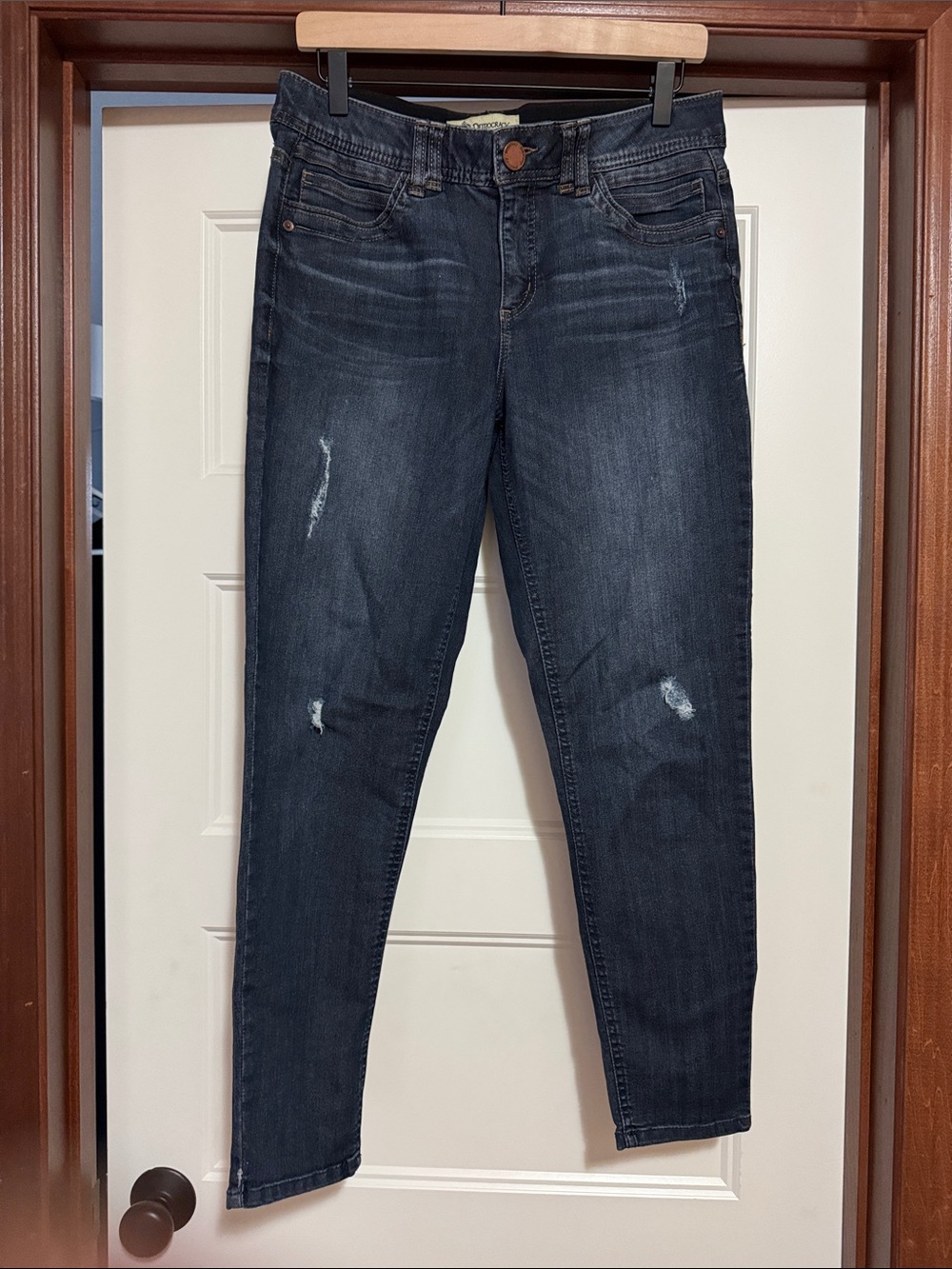 Democracy Dark Indigo AB Technology Skinny Jeans with Light Distress